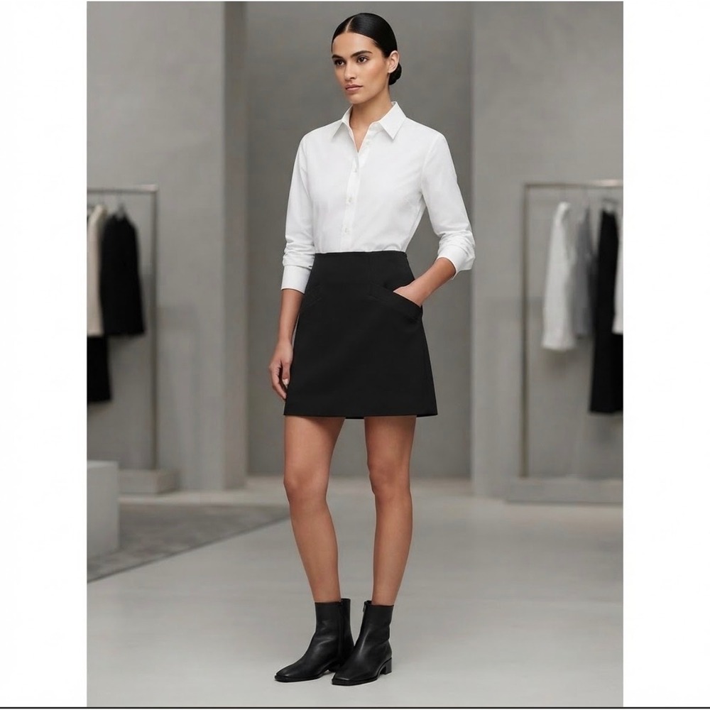 Express Skirt Womens XS Black High Waisted A-Line Mini Side Zip 007669863